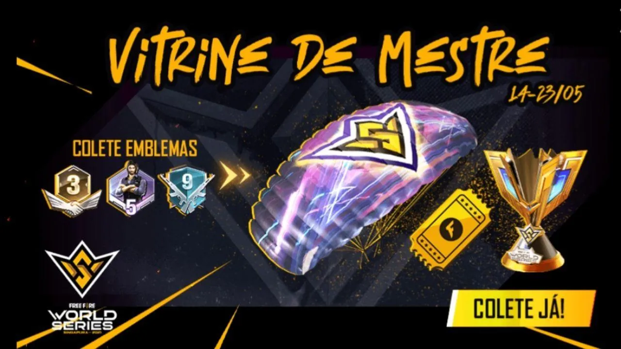 Vitrine de Mestre Free Fire: como conseguir o paraquedas do mundial 2021