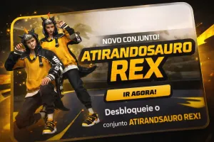 Atirandosauro Rex - Codiguin disponível na lista de Codiguin FF 2026