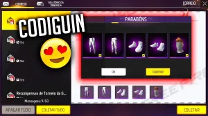 Calça Angelical Branca - Codiguin disponível na lista de Codiguin FF 2026