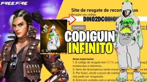 Dino 2D - Codiguin disponível na lista de Codiguin FF 2026
