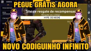 No Hype Do Neon - Codiguin disponível na lista de Codiguin FF 2026