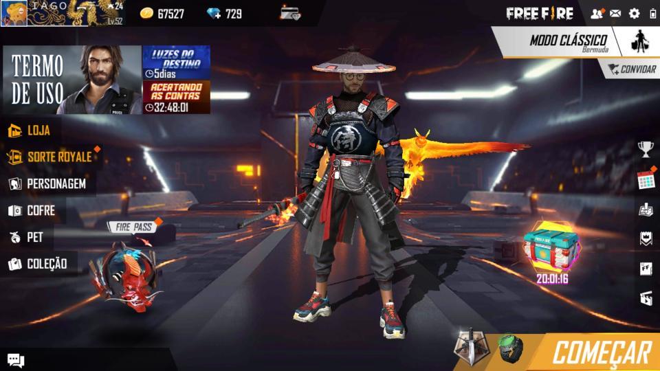 O FREE FIRE VIROU O INFERNO COM A NOVA ROUPA DO DIABO SAMURAI!! 