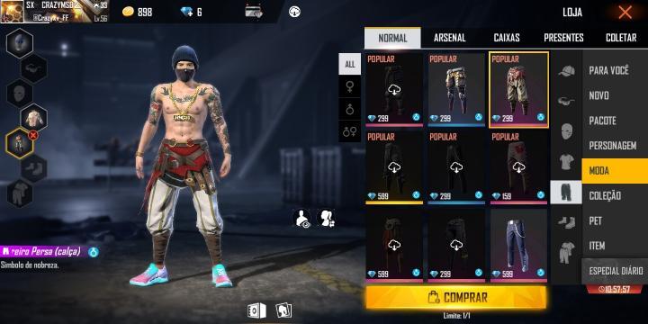 Garena Free Fire - Essa é a skin pra tirar aquele x1 de prancha na água 😎  ou fazer uma rotação a nado em grande estilo 🏊‍♂️ Essa e vários outros  itens