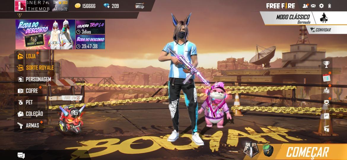 Combinação de skin Azulão Do Ff - Detalhes e visualização