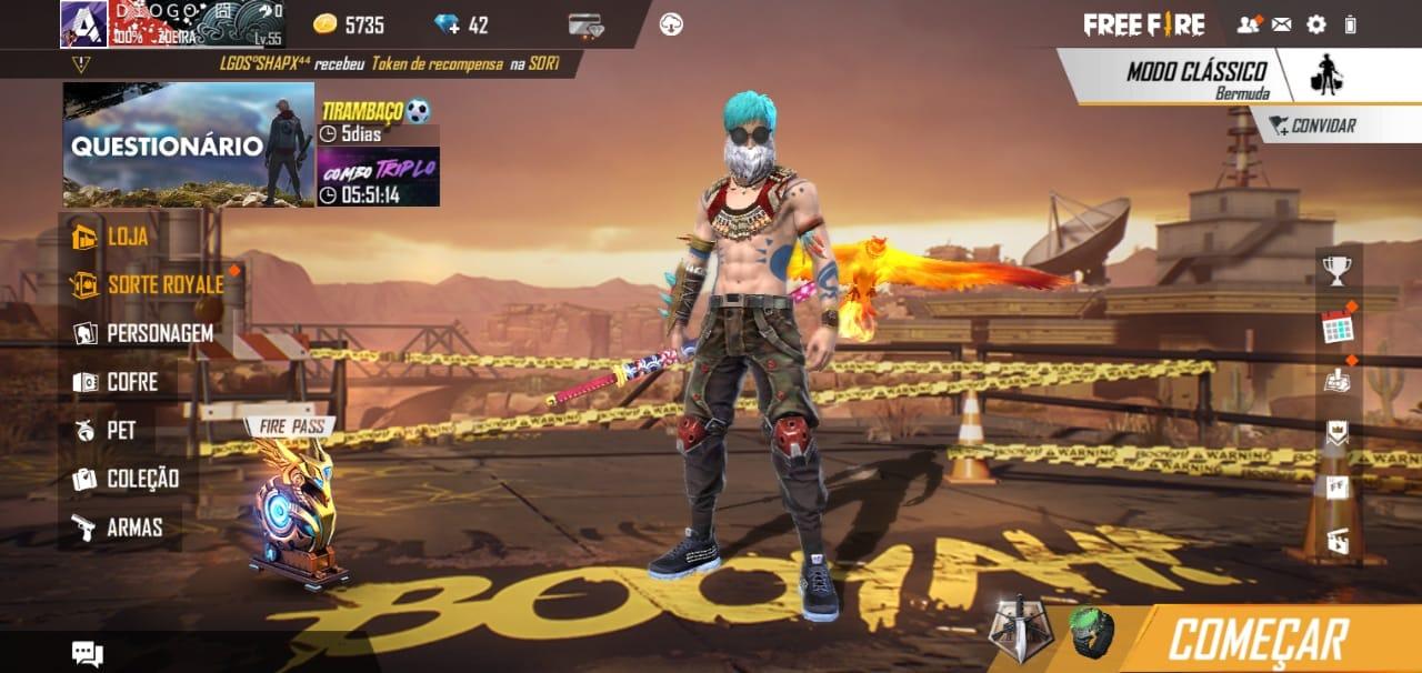 Skins de eventos+diamante royale e barbinha do black