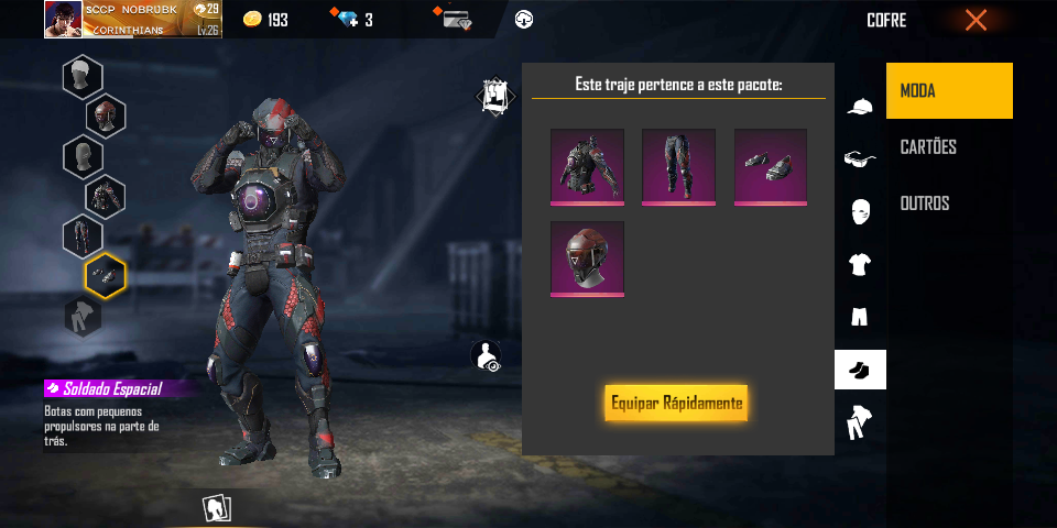 Combinação de skin SOLDADO ESPECIAL - Detalhes e visualização