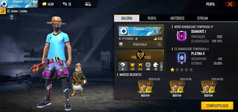 Combinação de skin AZULADO E FRIO - Detalhes e visualização
