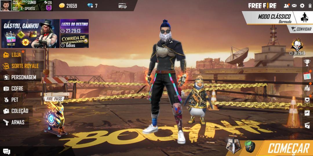 Conta Free Fire Barata (Skins Masculino) - DFG