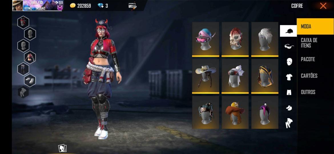 Combinação de skin NINJA ESCARLATE - Detalhes e visualização