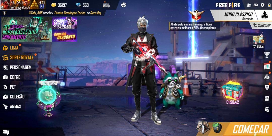 Desapego Games - Free Fire (FF) > CONTA FA DE FF CABELO DO KAKASHI