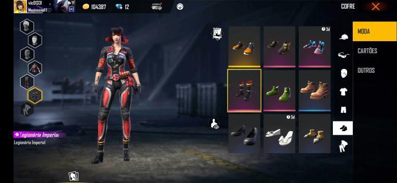 Combinação de skin Motociclista Vermelha - Detalhes e visualização