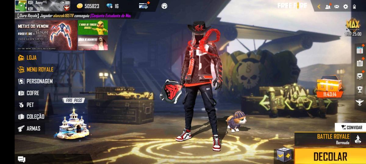 Combinação no vermelho