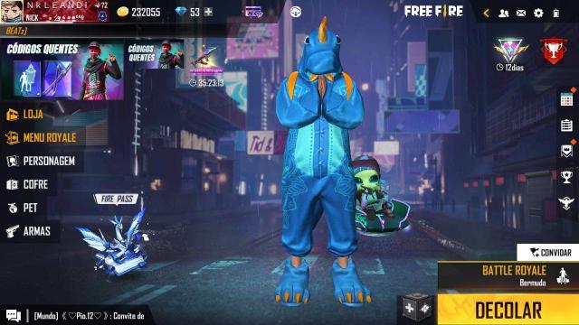 Combinação de skin Dino Azul. LEANDRO LC - Detalhes e visualização