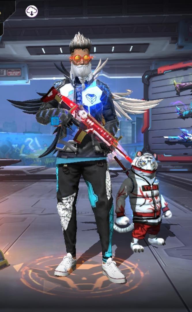 Combinação de skin Combinação Cobra Azul +Angelical Azul - Detalhes e visualização