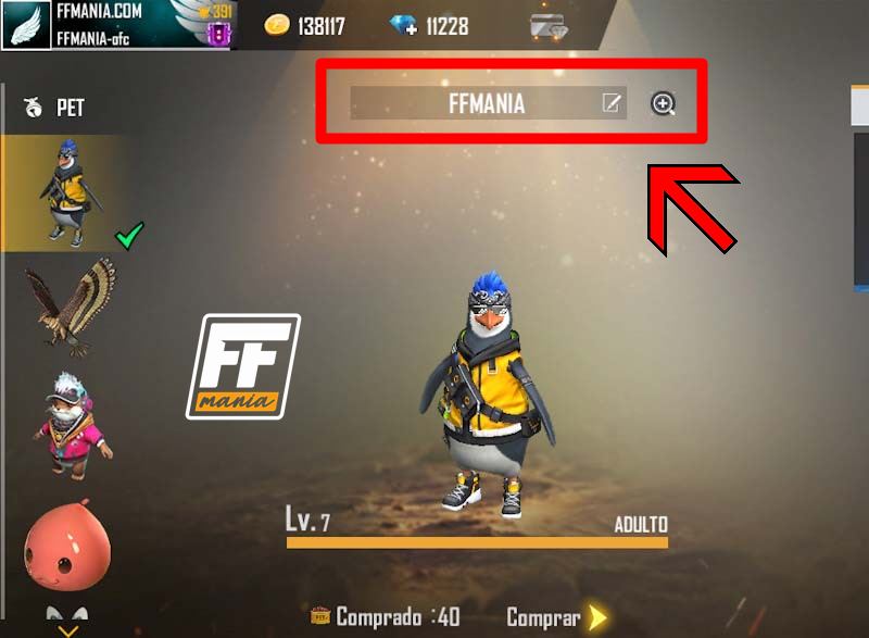 720 Nomes para Pets do Free Fire