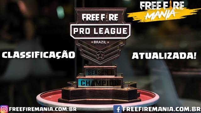 Tabela de Classificação Free Fire Pro League Brasil 3ª Temporada