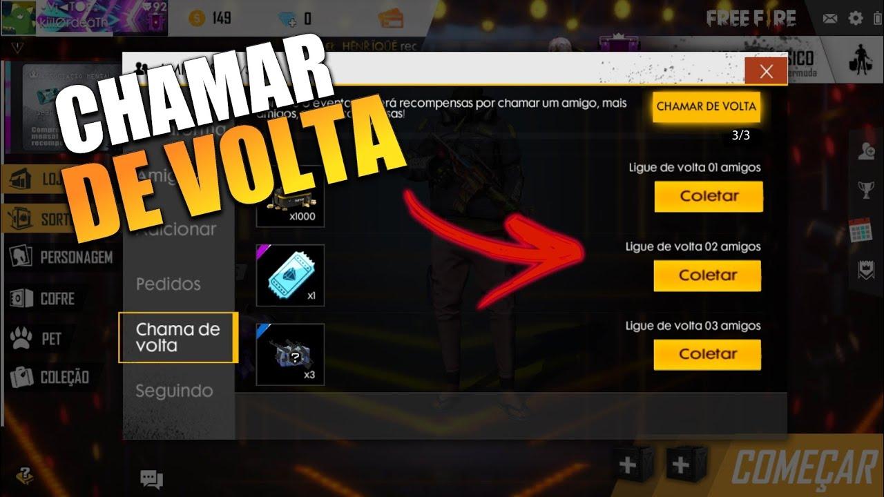 Chamar de Volta Free Fire 2023: ferramenta do evento, convide amigos e  ganhe as recompensas