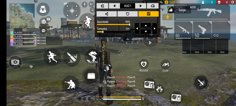 HUD Free Fire 3 dedos perfeito pra lançar a movi do apela — layout personalizado para celular