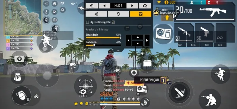 HUD Free Fire  — layout personalizado para móvil