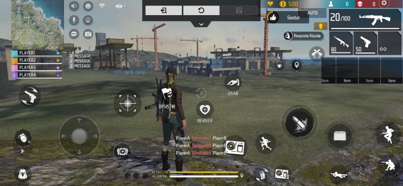 HUD Free Fire hud 2 dedos para sansung a15 4gb — layout personalizado para celular