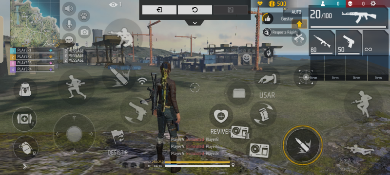HUD Free Fire hud 3 dedos proplayer 2.0 atualizado 2025 — layout personalizado para celular