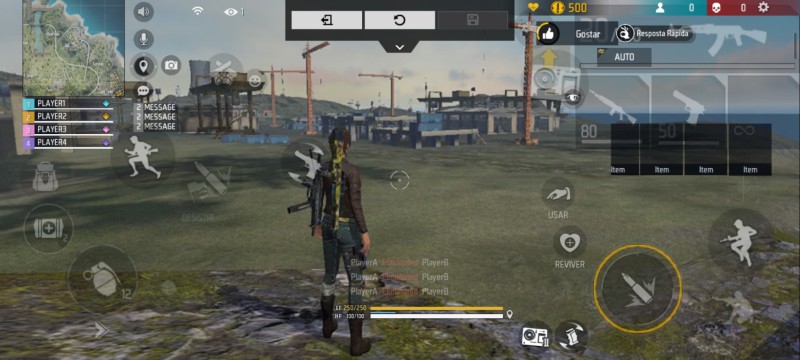 HUD Free Fire rud de 3 dedo — layout personalizado para celular