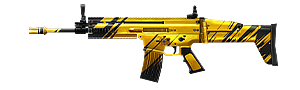 SCAR Dourada no Free Fire - item Raro