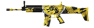 SCAR - Dragão Dourado no Free Fire - item Épico