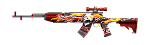 SKS - Esqueleto Flamejante no Free Fire - item Raro