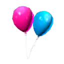 Balão rosa e azul
