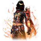 Conjunto Soldado Vulcânico no Free Fire - item Épico