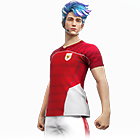 Conjunto Uniforme da Seleção da Indonésia no Free Fire - item Raro