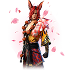 Conjunto Ayakashi das Flores no Free Fire - item Mítico