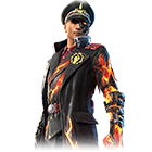 Conjunto Capitão das Chamas no Free Fire - item Épico