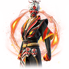 Conjunto Delírio Flamejante no Free Fire - item Mítico