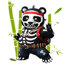 Conjunto Especial Panda Caveira no Free Fire - item Mítico