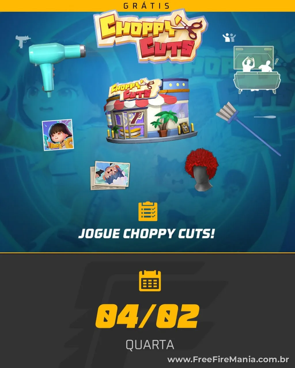 Choppy Cuts x Free Fire disponibiliza itens grátis