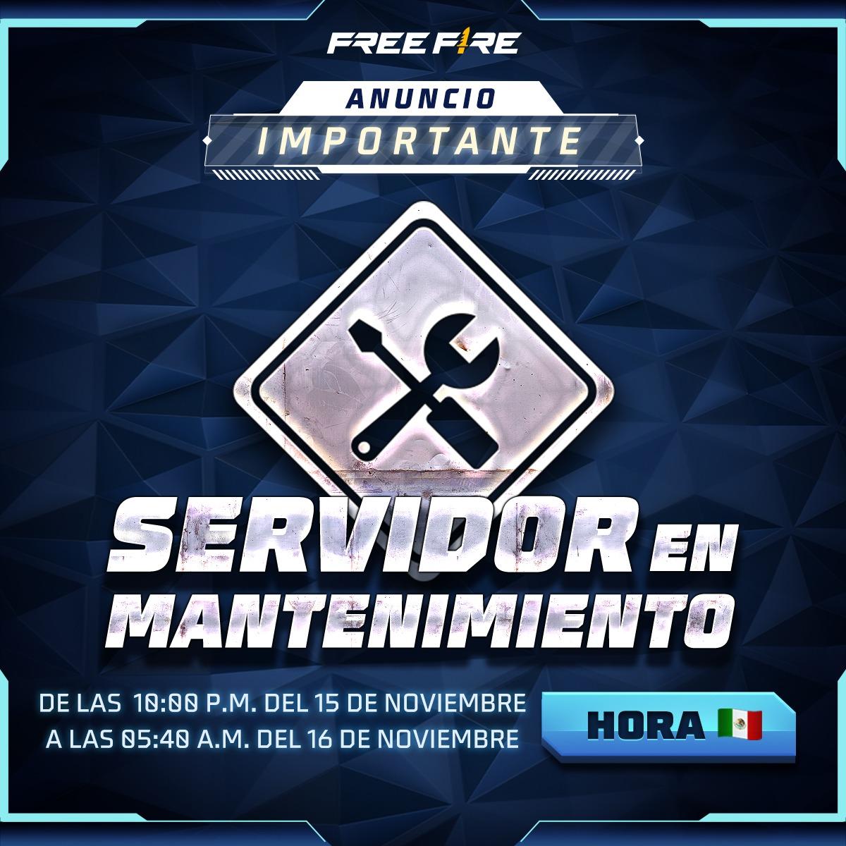 Mantenimiento de Free Fire