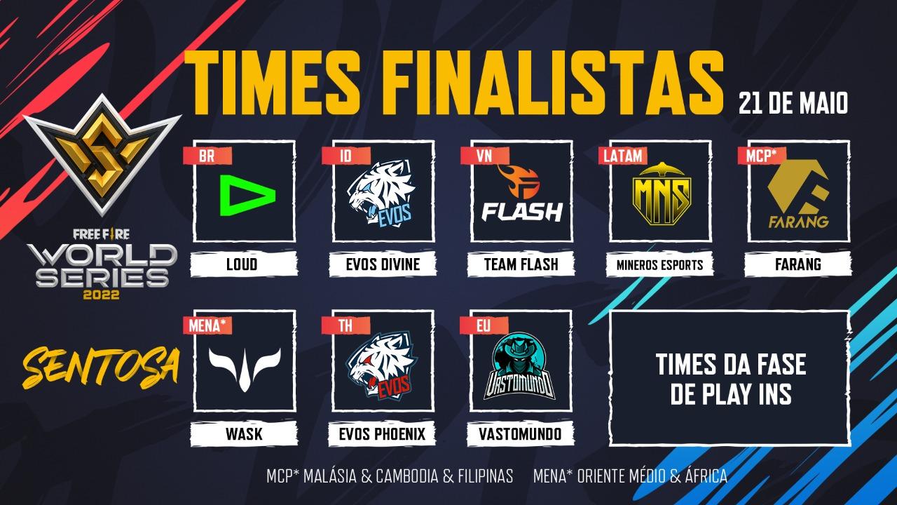 Finalist teams of the Free Fire World Cup 2022