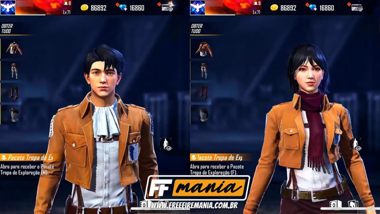 Free Fire faz crossover com a série Ataque de Titãs - Drops de Jogos