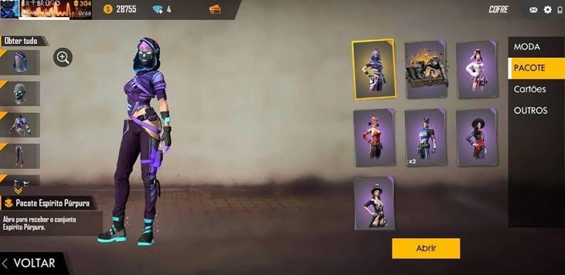 Pacote Espírito Púrpura Free Fire