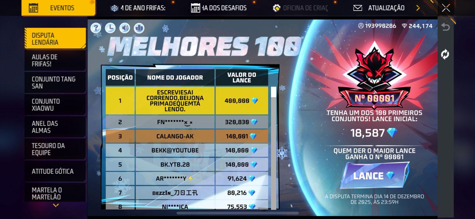 Disputa Lendária Free Fire