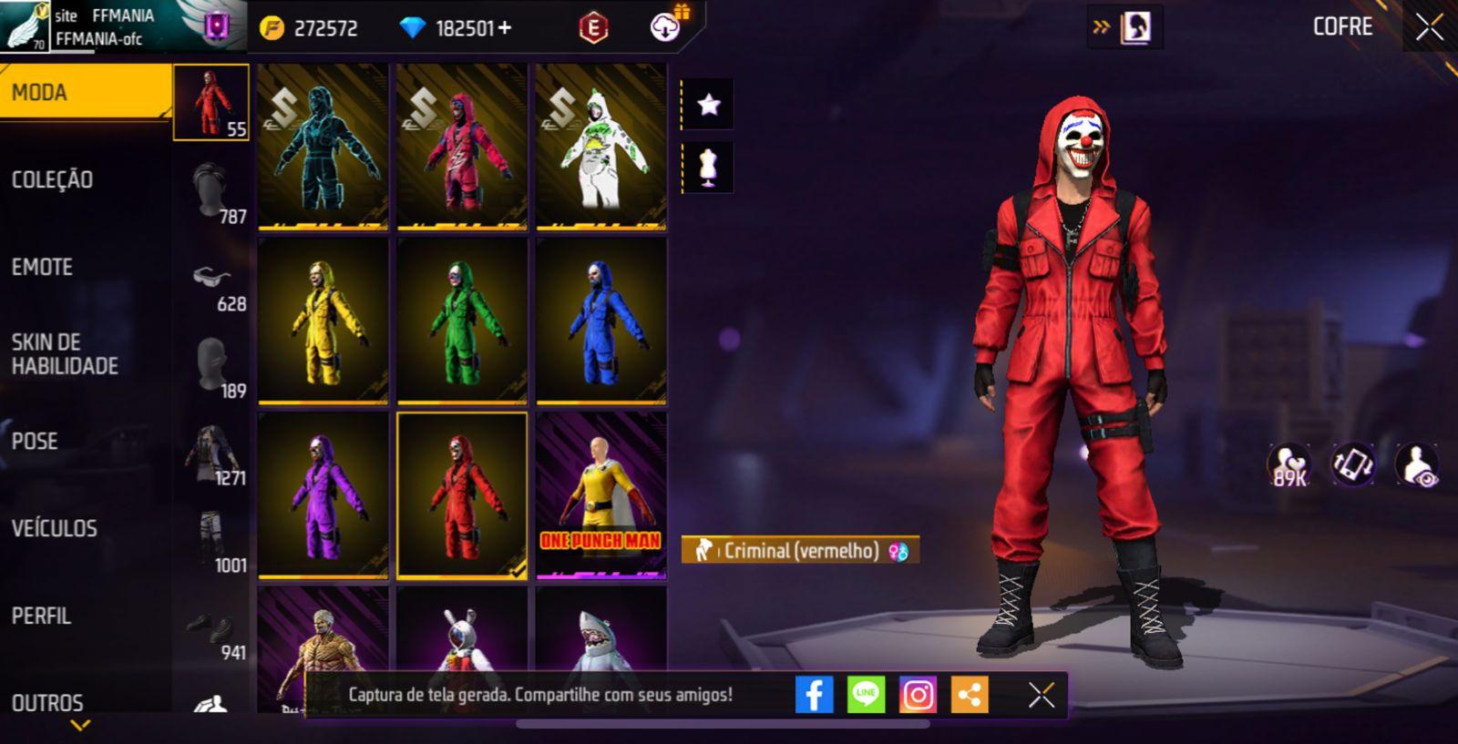 Red Criminal Top Free Fire