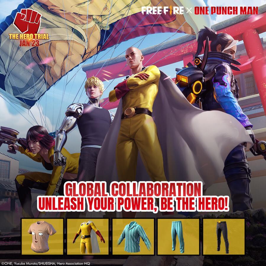 One Punch-Man e Free Fire