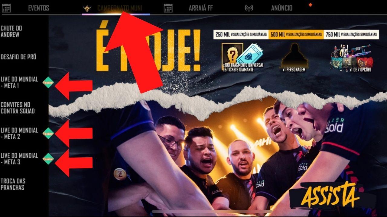 resgatar recompensas do mundial Free Fire 2021, parte 2