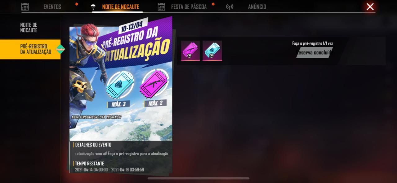 Atualização Free Fire Abril 2021