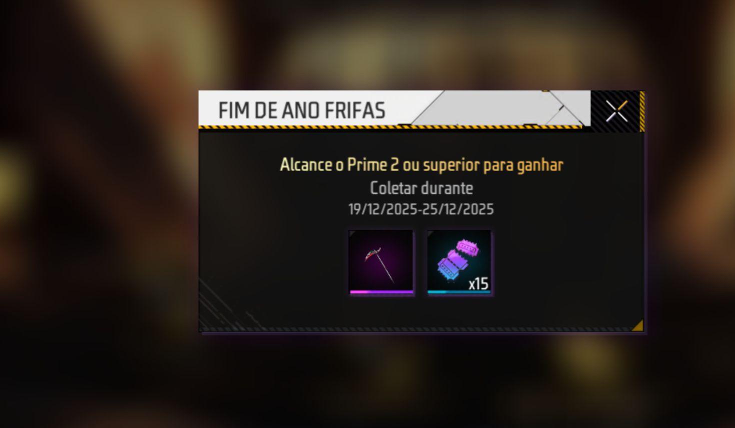 Fim de ano Frifas com prêmios grátis no Free Fire