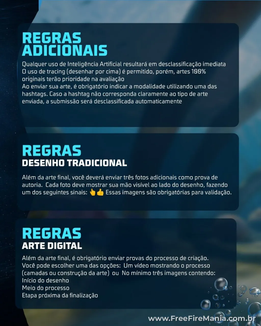 Regras do concurso do Free Fire