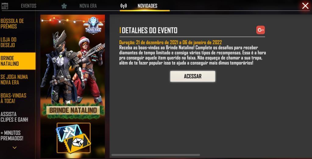 codigo para completar o evento do ff