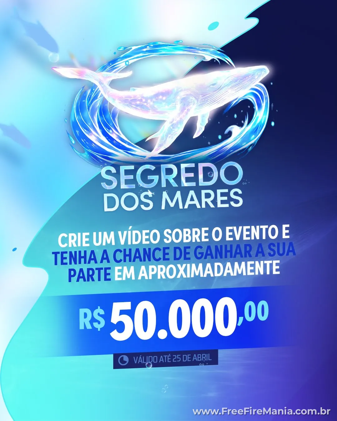 Evento Segredo dos Mares Free Fire com prêmio de 50 mil reais